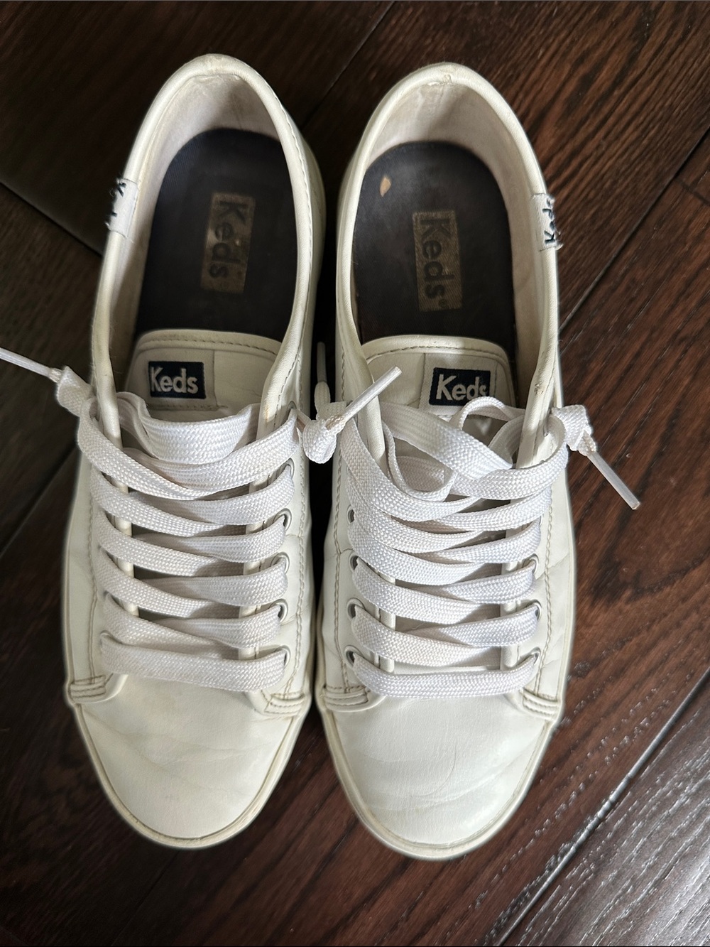 Keds White Low-Top Leather Sneakers Sz. 8
